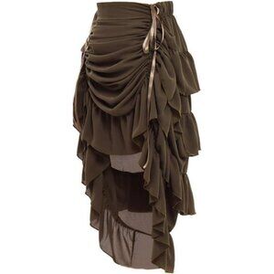 Women's Victorian Steampunk Skirt Costume Army Green